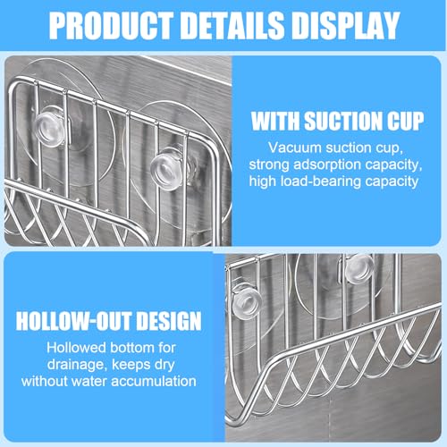 1 Pcs No Drill Wall Mounted Rack with Suction Cups for Aquarium Decoration Bathroom Kitchen Display Storage Organizer(Silvery) - color: Silvery-1pc