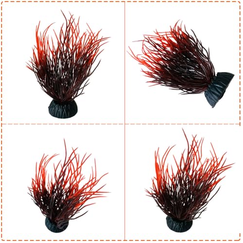 12 Pack Artificial Aquarium Grass Plants Lifelike Fish Tank Decorative Grass Aquascaping Landscape Design for Goldfish Betta Fish Waterscape Fish Hides Mini Hydroponic Plants (Style 4) - color: Style 4