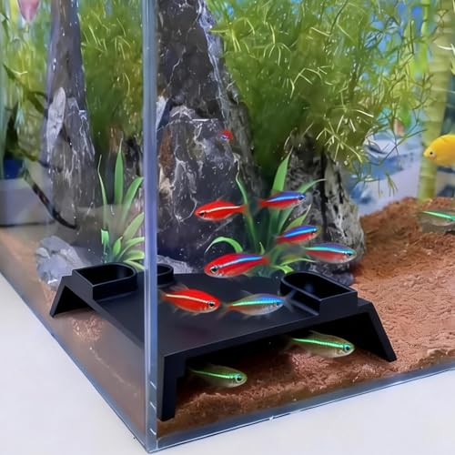 Aquarium Underground Cave Decor: Fish Tank Corne Tunnel Hideout for Shrimp & Betta - Viewing Fish Under Gravel Cave Hide - for Fish Tank Creative Decor Enthusiast（White (Black) - color: Black