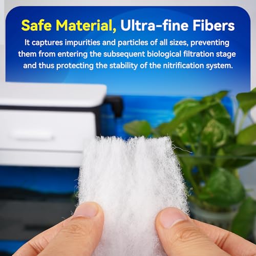 Borlech Aquarium Filter Floss Pad - Mechanical & Polishing Polyester Media for Fish Tank Filters, Ultra-Clear Water in No Time, 3/4" Thick (39.4” x 11.8”) 2 Pack - size: 39.4"x11.8"x1" (2 PACK)