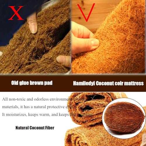 Hamiledyi Reptile Carpet Natural Coconut Fiber Tortoise Carpet Mat for Pet Terrarium Liner Reptile Supplies for Lizard Snake Chameleon Turtle Bedding Bunny Rabbit Mat (2 x Sheets) - size: 2 Packs/19.7 x 11.8 Inch