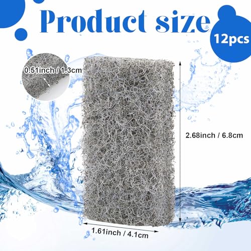 Threlaco 12 Pcs Nitrite Remover Inserts Compatible with Flex/spec/evo, Flex 32.5 Media, Replacement Aquarium Filter Media for Freshwater and Saltwater Aquariums, Removing and Reducing Nitrite - color: Grey