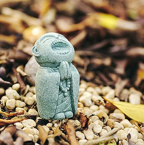 livelyfish Mini Monk Buddha Statue Sandstone Praying Monk Figurine Japanese Zen Monk Sculptures Feng Shui Decor Home Aquarium Fish Tank, 4 - size: 4