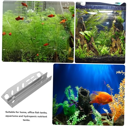 Toyvian Stainless Steel Aquarium Tool Rack Organizer for Fish Tank Maintenance and Planting Tools Compact Design for Use Includes Tweezers and Scissors