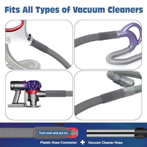 PetOde 2 Pieces Dryer Vent Cleaner Kit Compatible with Most Vacuum Cleaner, Dryer Lint Brush and Vacuum Hose Attachment, Quickly Lint Remover, Deep Gray