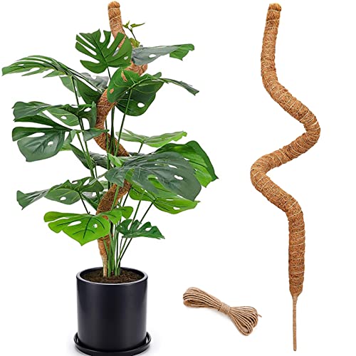 48 Inch Moss Pole, Bendable Moss Pole for Plants Monstera, Tall Moss Poles for Climbing Plants Indoor, Large Moss Pole Support, Garden Trellis Plant Stick Stakes for Potted Plants, Pothos - color: 48 Inch