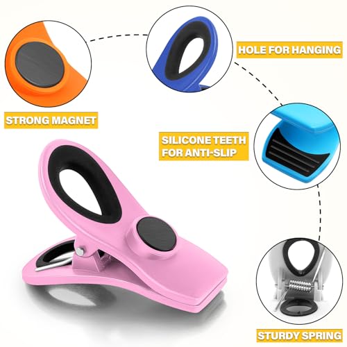 10PCS Magnetic Chip Clips Airtight Seal Reusable Colorful Bag Clips for Food Storage Heavy Duty Plastic Food Clip for Refrigerator,Fridge,Snack, Kitchen,Bread Bag,Garden,Clothes Pins Home Decor - color: Multicolored