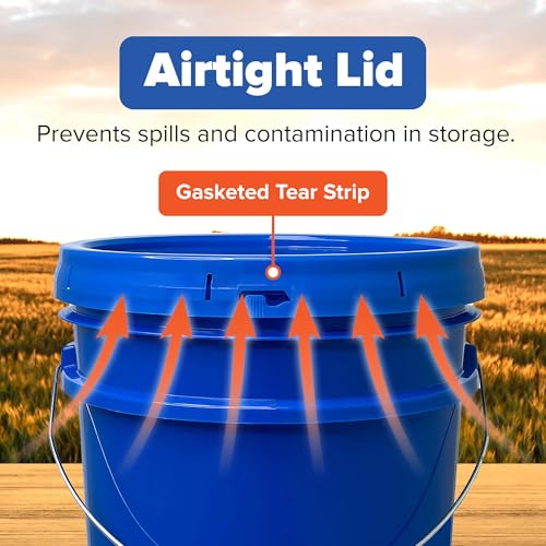 ePackageSupply 5 Gallon Plastic Bucket with Airtight Lid | Food Grade Bucket | BPA-Free | Heavy Duty 90 Mil All Purpose Pail | One 12" Rubber Mallet & One Lid Opener Included | 3 Pack - color: Blue, size: 3 Packs