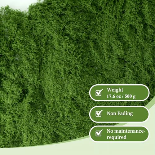 Fake Green Moss for Potted Plants,Artificial Moss for Crafts Indoor,DIY Table Decorating Fairy Garden Accessories Wedding Party Floral Decor Outdoor (Light Green 17.6oz) - color: Light Green 17.6oz