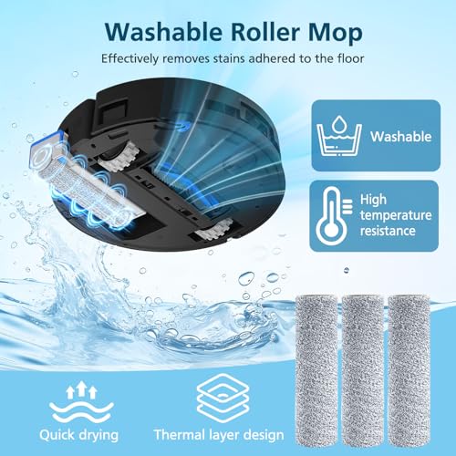 T80 OMNI Replacement Parts for ECOVACS DEEBOT T80 Omni/for Yeedi M14 Plus Robot Vacuum and Mop, includes Main Brushes, Roller Mops, Hepa Filters, Dust Bags, and Side Brushes - style: T80 Omni