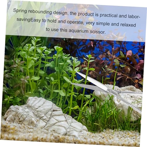 Abaodam Stainless Steel Spring Scissors for Aquatic Plants Portable Aquarium Clipper for Easy Maintenance and Trimming Aquarium Tool for Aquascaping and Fish Tank Care