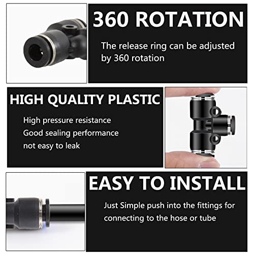 Push to Connect Fittings 3/8 Inch Tube OD x 3/8 Inch NPT Thread Female Straight Pneumatic Tube Fittings Quick Connect Fittings Air Line Fittings Air compressor Hose Fittings 10Pcs - size: 3/8" OD x 3/8" NPT 10pcs, style: Female Straight