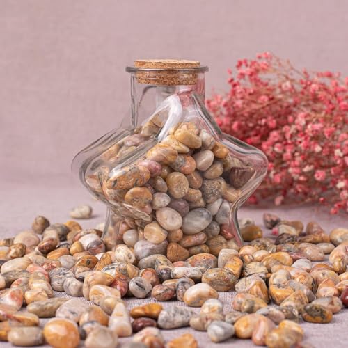 Polished Crazy Lace Agate Crystal Stone Set - 72 Pcs, 0.5" 10 oz Handpicked Natural Tumbled Gemstones Rocks, Pebbles for Reiki, Chakra, Healing, Home Decor - color: Crazy Lace Agate, size: 0.5"