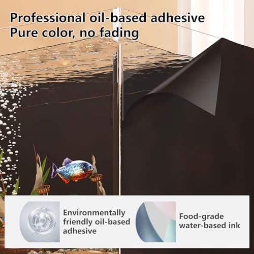 Black Matte Aquarium Background, Static Cling Opaque PVC Fish Tank Backdrop, No Glue, Reusable, Easy to Trim, Bubble-Free for Aquariums & Terrariums(70x300cm) - size: 70x300cm