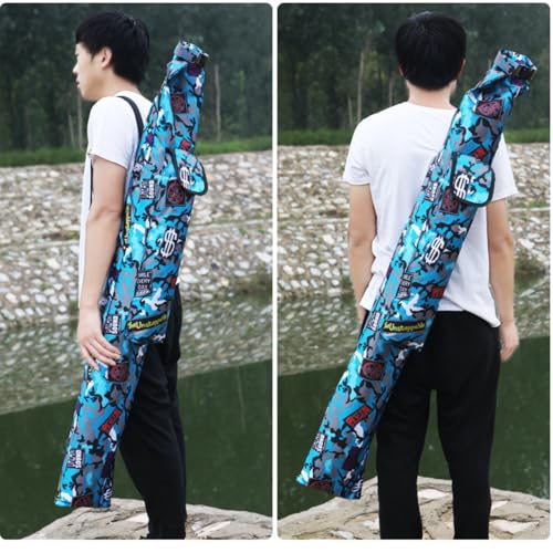 Rod Storage Cover,Fishing Rod Sleeve,Beach Umbrella Storage,Kite Bag,Canvas Bag,Golf Umbrella Cover,Waterproof Multi-functional Case - color: Blue-51 inches