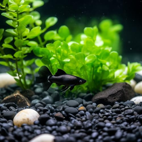 300 LBS River Rocks, StoneCreek, Decorative Garden Stones for Plant Landscaping, Polished Gravel Filler Pebbles for Home Decoration, Vases, Succulents, Flower Beds and Fish Tanks (Black, Medium) - color: Black, size: 300 LBS