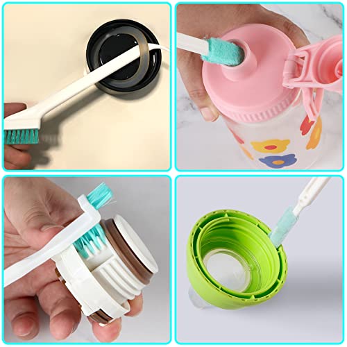 Small Household Cleaning Brushes by ELEMGULY,9 Pcs Crevice Brush for Hole, Gap, Corner, Space, Micro Crevice Scrub Cleaner Tool for Bottle, Keyboard, Window, Door Track