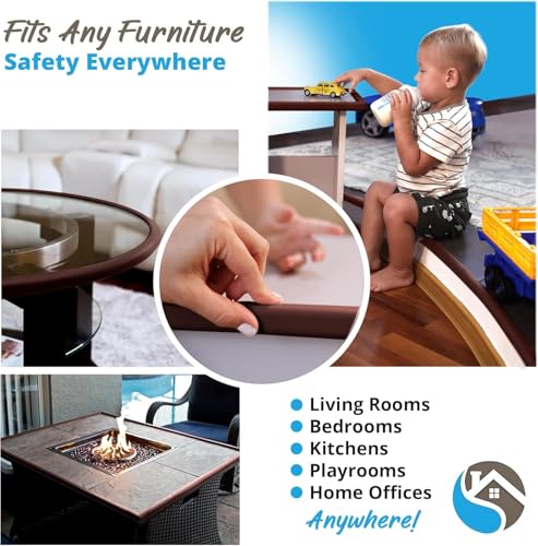 Furniture Edge Guards | 16ft Protective Protective Foam Cushion | Baby Child Proofing Set NonToxic for Table, Fireplace, Countertop | Brown - color: Brown, size: 16ft