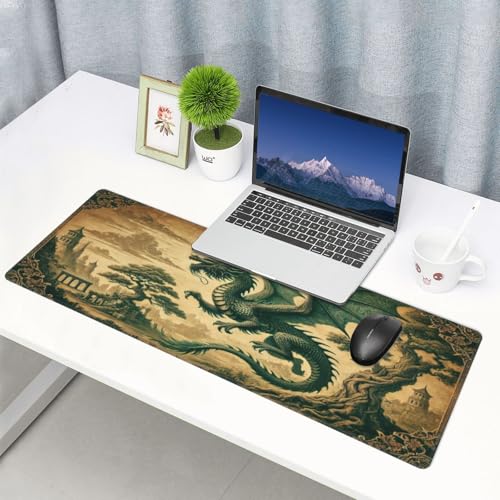 Dragon Mouse Pad XL Large Mousepad Non Slip Rubber Base Desk Mat for Laptop Computer Gaming 31.5" X 12" - color: Dragon