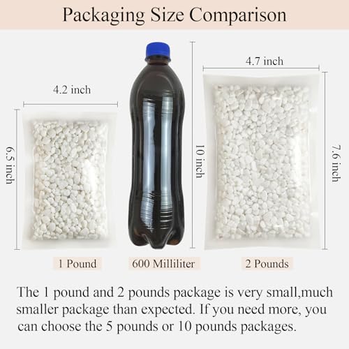 FANTIAN White Pebbles for Indoor Plants, 3/8 Inch Decorative White Stones. Polished River Rocks for Potted Plants Vase Cactus Bird Bath and Outdoor Garden Landscaping - size: 1 pound, style: White