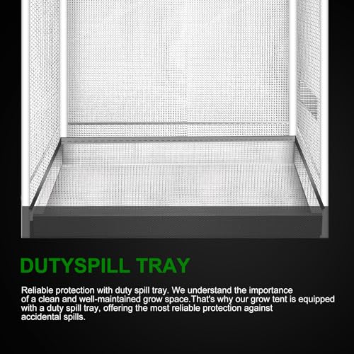 4x2 Grow Tent, 48"x24"x72'' High Reflective 600D Diamond Mylar Canvas with Observation Window and Floor Tray for Hydroponic Indoor Plant Growing - size: 48"x24"x72"