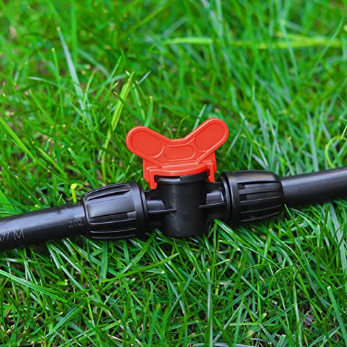 1/2 inch Irrigation Tubing Fittings For (1/2" ID x0.6-0.63" OD) 16mm Drip Tubing Barbed Locked Connectors-2 US Standard 3/4" to 1/2" Faucet Adapters,1 Switch Valve - size: 1/2 inch Irrigation Fittings kit - B