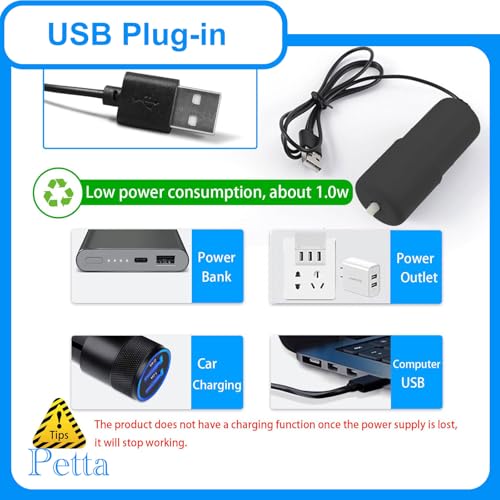 USB Oxygen Air Pump for Aquarium, Quiet Mini Air Pump with 1 Mini Single Sponge Filter, 1 Air Stone for Shirmp Nano Fish Tank & Transporting Aquatic PA152-5
