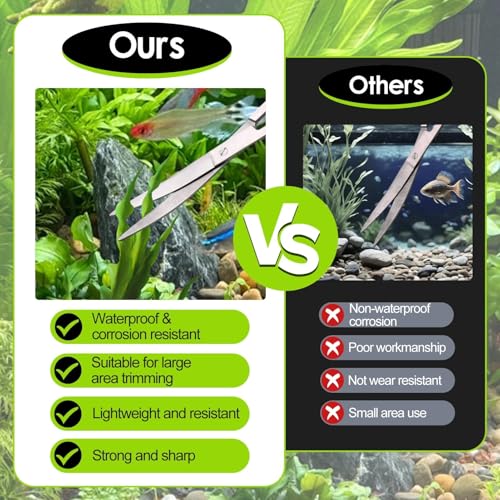 5Pcs 15Inch Aquascaping Tools Kit Extra Long Tweezers for Terrarium, Feeding Tongs, Aquarium Scissors, Algae Scraper,Aquascaping Tool Organizer Rack for Fish Tank Cleaning Plant Trimming