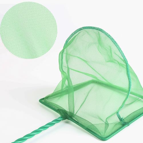 4 Pack Aquarium Fish Net Fine Quick Catch Mesh Nylon Fishing Catch Nets with Plastic Handle for Fish Tank Mesh Nets Scoop - Green - style: (3in, 4in,5in, 6in) With Hooks