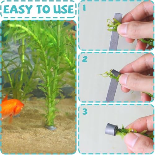 Pack of 50 Aluminum Aquarium Plant Anchors Secure Water Plant Floating Safe for Fish Fishtank Decoration