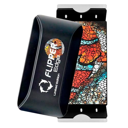 FLIPPER EDGE Standard Limited Edition Clownfish Magnetic 2-in-1 Aquarium Cleaner for Glass and Acrylic Tanks up to 1/2" (12mm) Thick – Dual Blade Design with Floating Algae Scraper and Cleaning Tool - color: LTD Clownfish, style: Standard - For Tanks 3/8