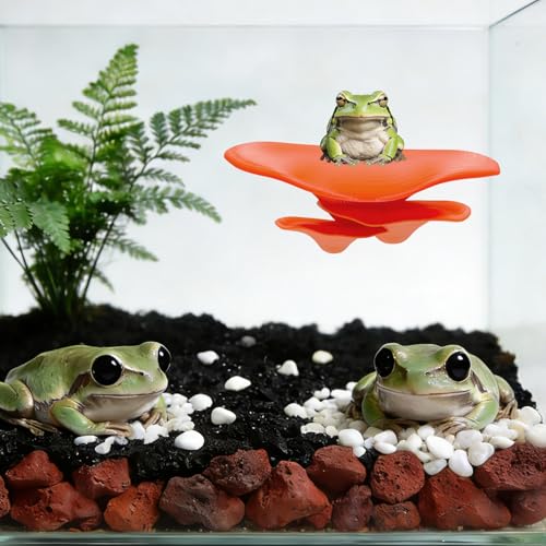 Plastic Mushroom Decorations with Magnet, Frog Habitat Platform, Reptile Decorations for Terrarium, Tree Frog Tank Accessories, Terrarium Decor