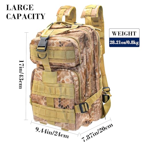 Lightweight Fishing Tackle Backpack Professional Water-Resistant All-in-One Rod Holder & Gear Storage - color: Python Pattern Mud Color