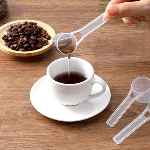 12 Pack Plastic Tablespoon Scoop, 15ml Tablespoon 15cc Long Handle, Table Spoons Measuring Spoon, Measuring Scoops for Coffee Tea Protein Spices Pet Food Dry Goods