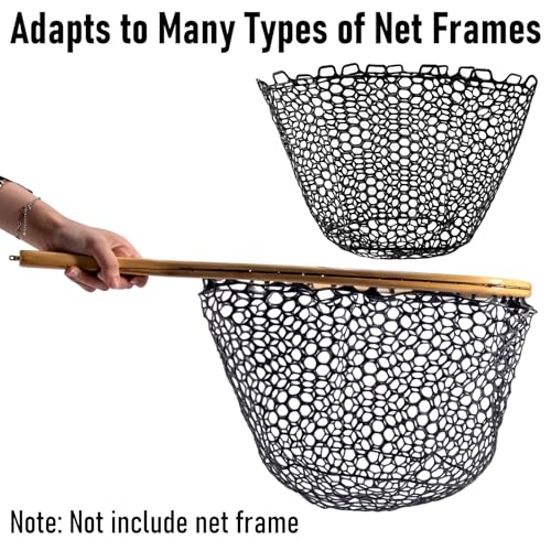 Alwonder Fishing Nets Silicone Replacement Netting, Clear Black Fly Ice Fishing Net Landing Kayak Nets Without Handle for Freshwater Saltwater Foldable Soft Flexible Trout Net Silicone Mesh