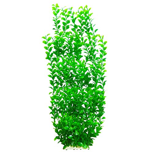 Tall Green Round Leaves Aquarium Décor Plastic Plants Extra Large 22 Inches 6513
