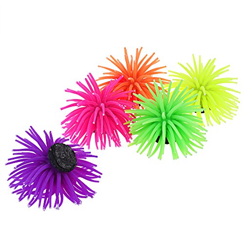 Cosmos Artificial Sea Anemone Ornaments Aquarium Fish Tank Decorations, 5 Pcs in Assorted Colors