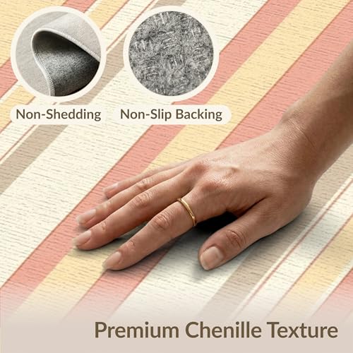 8'x10' Washable Flatwoven Rug, Beige Modern Stripe Stain Resistant Extra Large Carpet for Dining Room, Large Office, Lounge, Non-Slip Chair-Friendly Mat | Ref:1993949 - color: Beige/Pattern 23, size: 8' x 10' (Rectangular)
