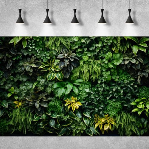 Vertical Garden Aquarium Background Lush Green Tropical Leaves Terrarium Background Living Wall Tropical Green Plants Fish Tank Background Natural Green Leaves Reptile Habitat Background 48x24in - color: Grass Green, size: 48(W)x24(H)in