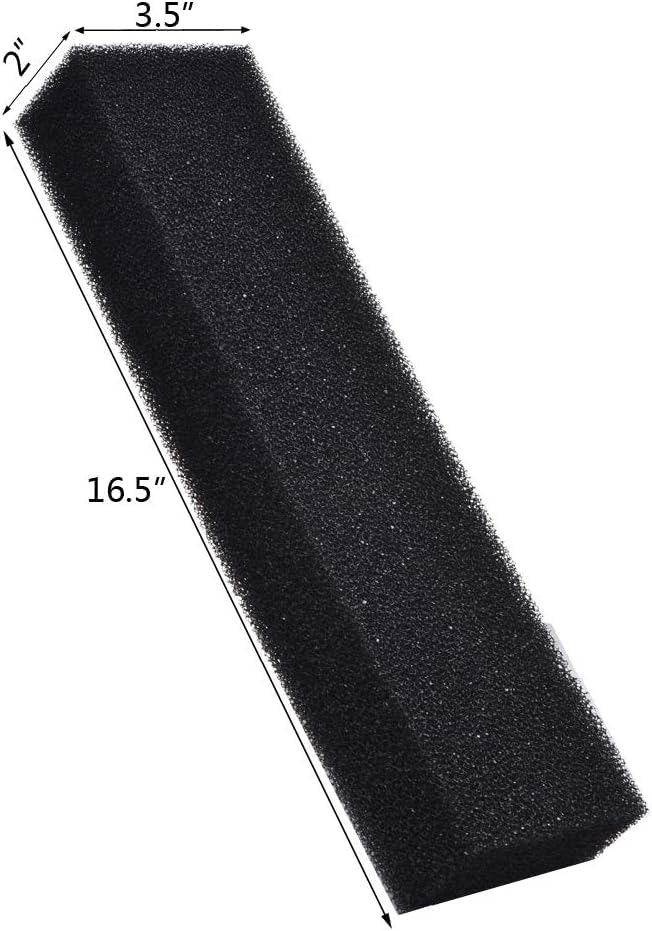 ALEGI Filter Foam Sponges, Bio Sponge Filter Media Pad, Cut-to-Size Foam for Aquarium Fish Tank (16.5" x 3.5" x 2") - size: 16.5" x 3.5" x 2"