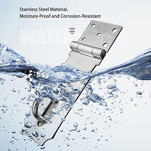 Door Hasp Padlock Latch, 4 Inch Stainless Steel Safety Clasp Hasp Lock Latch, Extra Thick Door Gate Lock Hasp with Screws, Polished Finish 2 Pack - color: Stainless Steel, size: Straight 4 Inch