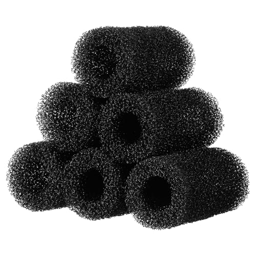 6 Pcs Aquarium Filter Sponge, Pre-Filter Sponge Foam Replacement Filtration Kit, Round Black Foam-Filter, Aquarium Pre Filter-Foam Rolls, Replacement Foam Cover