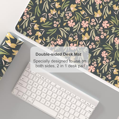 Colorful Star Large Mouse Pad, PU Leather Waterproof Desk Mat, Computer Gaming Mouse Pad, XXL Extended Mousepad Non Slip Desk Pad for School Office Home 23.6" x 13.8" - Ditsy Floral Print - color: Ditsy Floral Print, size: 23.6L x 13.8W inches