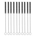 Long Straw Brush Cleaner (10 Pack), Flexible Nylon Tube Cleaning Brushes with 0.4" Bristles, Rust-Proof Stainless Steel Wire Washer for Reusable Tumblers, Sports Bottles & Pipes (10 Inch) - color: Black