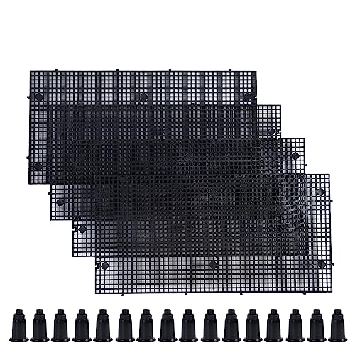 ALEGI Plastic Grid Divider Tray Egg Crate Louvre Aquarium Fish Tank Bottom Isolation with Bracket (4pcs Black) - size: 4pcs Black