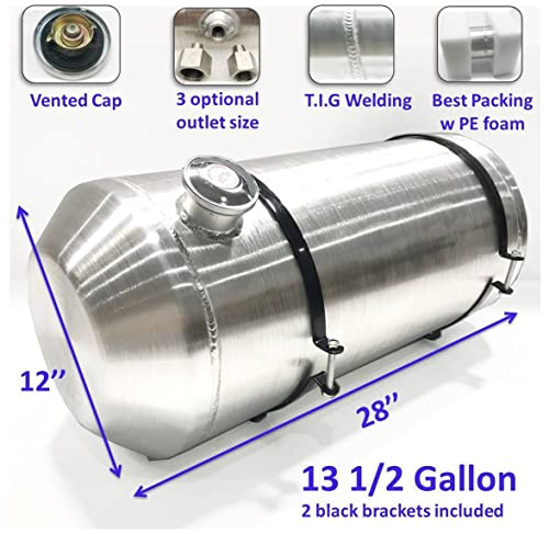 13 1/2 Gallon 12x28" 3/8NPT Outlet End Fill Spun Aluminum Gas Tank Fuel Tank--Off-road mini bike,go kart - size: 12" x 28"