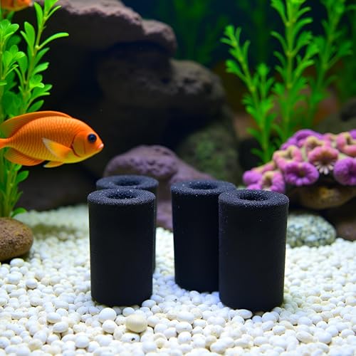 5Pcs Black Aquarium Filter Sponges,Aquarium Pre-Filter Sponges Filter Intake Sponge Strainer Foam Guard Cover Aquarium Filter Accessories for Freshwater and Saltwater Fish Tank（L