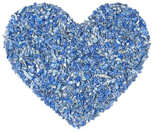 Crocon 1/2 LB Crushed Lapis Lazuli Chips Bulk Stones 1100+ Carats Natural Quartz Pieces Irregular Shape Gemstones for Gifts & Chakra Healing Crystals Home Décor Gifts for Women - color: #02 Lapis Lazuli Chips, size: 1/2 Pound