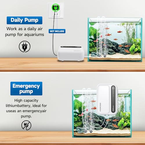Aquarium Air Pump Rechargeable Aerator for Bait Bucket, Portable Battery Powered Air Pump for Aquarium, Fish Tank Air Pump Bubbler Aerator for Outdoor Fishing - style: 1 outlet 2600mAh