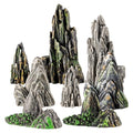 Toyvian Mini Resin Rockery Statues, 8Pcs Miniature Mountain Figurines for Aquarium Decor Fairy Garden Tiny Accessories for Terrarium Bonsai Zen Garden Fish Tank Landscaping